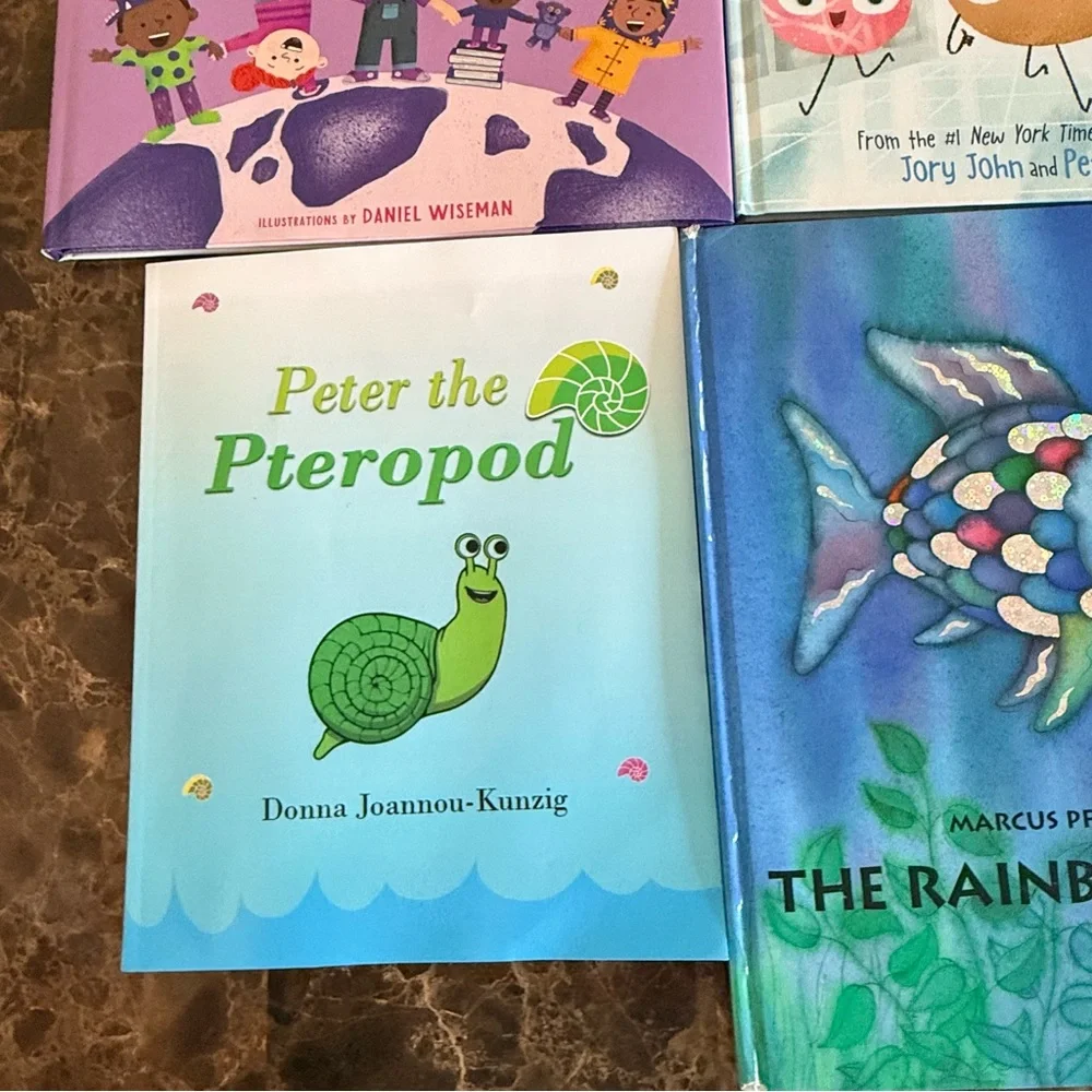 Kids Hardcover Book Bundle – Rainbow Fish, Purple People, Eggscape – Like New